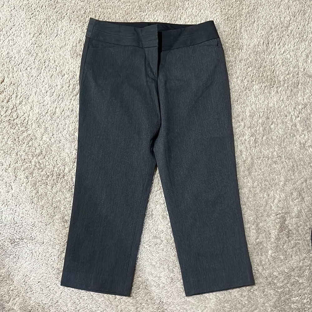 Express Editor gray stretch career dressy capris